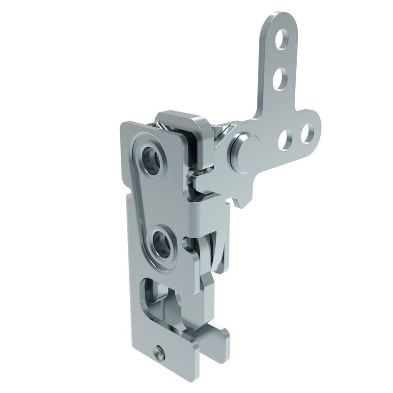 SOUTHCO Rotary Push-to-Close Latch, Small Size, Two Stage, 2-Point Lever, 1/4-20 Thread, Steel, Zinc Plate, Bright chromate [R4-10-31-301-10]
