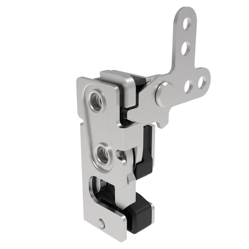 SOUTHCO Rotary Push-to-Close Latch, Small Size, Two Stage, with Integrated Bumper, 2-Point Trigger, 1/4-20 Thread, Stainless Steel, Passivated [R4-10-31-305-20]