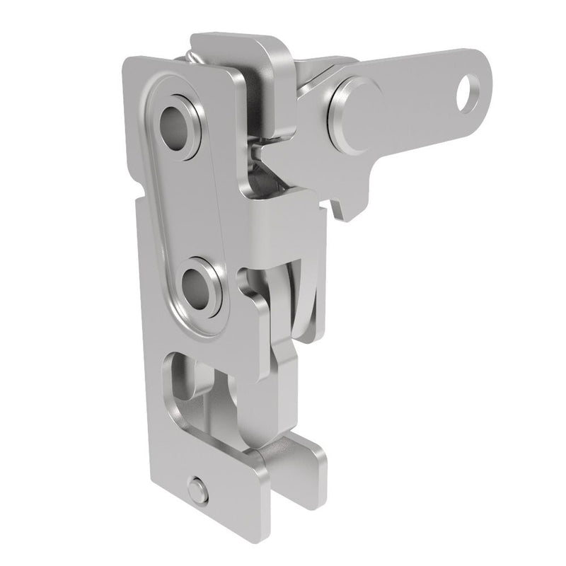 SOUTHCO Rotary Push-to-Close Latch, Small Size, Two Stage, Perpendicular Lever, M6 Thread, Stainless Steel, Passivate [R4-10-32-101-20]