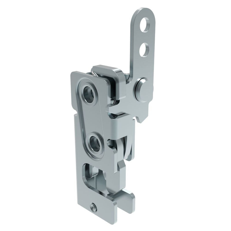 SOUTHCO Rotary Push-to-Close Latch, Small Size, Two Stage, In-Line Lever, M6 Thread, Steel, Zinc Plate, Bright chromate [R4-10-32-201-10]