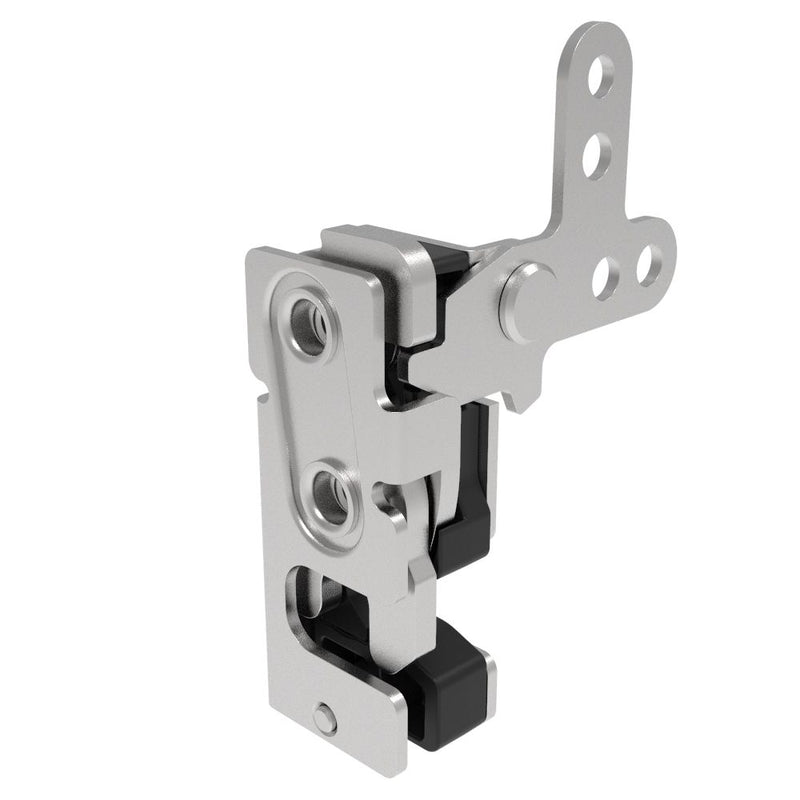 SOUTHCO Rotary Push-to-Close Latch, Small Size, Two Stage, with Integrated Bumper, 2-Point Trigger, M6 Thread, Stainless Steel, Passivated [R4-10-32-305-20]