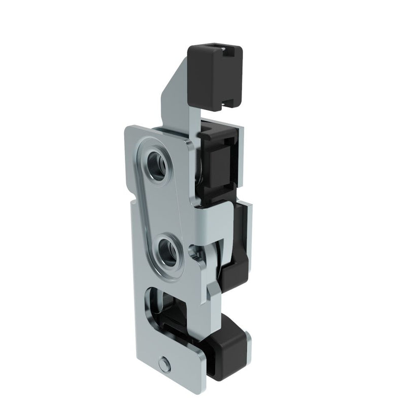 SOUTHCO Rotary Push-to-Close Latch, Small Size, Two Stage, with Integrated Bumper, Direct Trigger, M6 Thread, Steel, Zinc Plate, Bright chromate [R4-10-32-905-10]
