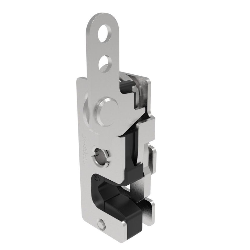 SOUTHCO Rotary Push-to-Close Latch, Small Size, Two Stage, with Integrated Bumper, In-Line Trigger, 7.2 mm Thru, Stainless Steel, Passivated [R4-10-40-205-20]