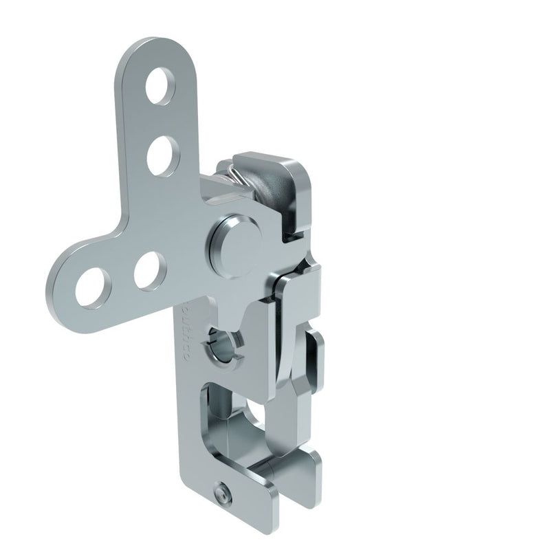 SOUTHCO Rotary Push-to-Close Latch, Small Size, Two Stage, 2-Point Lever, 7.2 mm Through Hole, Steel, Zinc Plate, Bright chromate [R4-10-40-301-10]