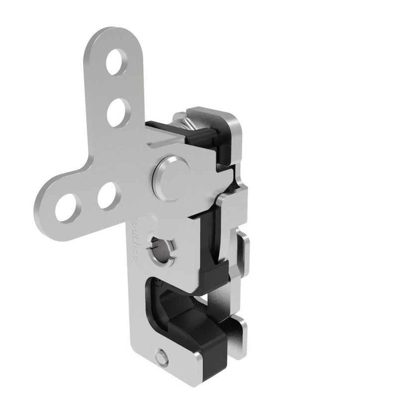 SOUTHCO Rotary Push-to-Close Latch, Small Size, Two Stage, with Integrated Bumper, 2-Point Trigger, 7.2 mm Thru, Stainless Steel, Passivated [R4-10-40-305-20]