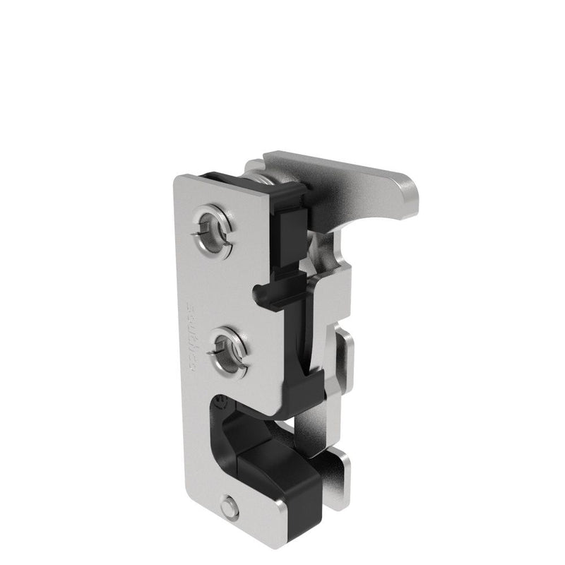 SOUTHCO Rotary Push-to-Close Latch, Small Size, Two Stage, with Integrated Bumper, Hand Operated Trigger, 7.2 mm Thru, Stainless Steel, Passivated [R4-10-40-405-20]