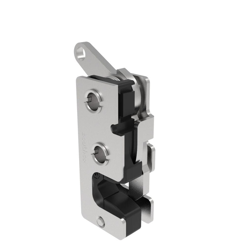 SOUTHCO Rotary Push-to-Close Latch, Small Size, Two Stage, with Integrated Bumper, Bottom Trigger, 7.2 mm Thru, Stainless Steel, Passivated [R4-10-40-505-20]