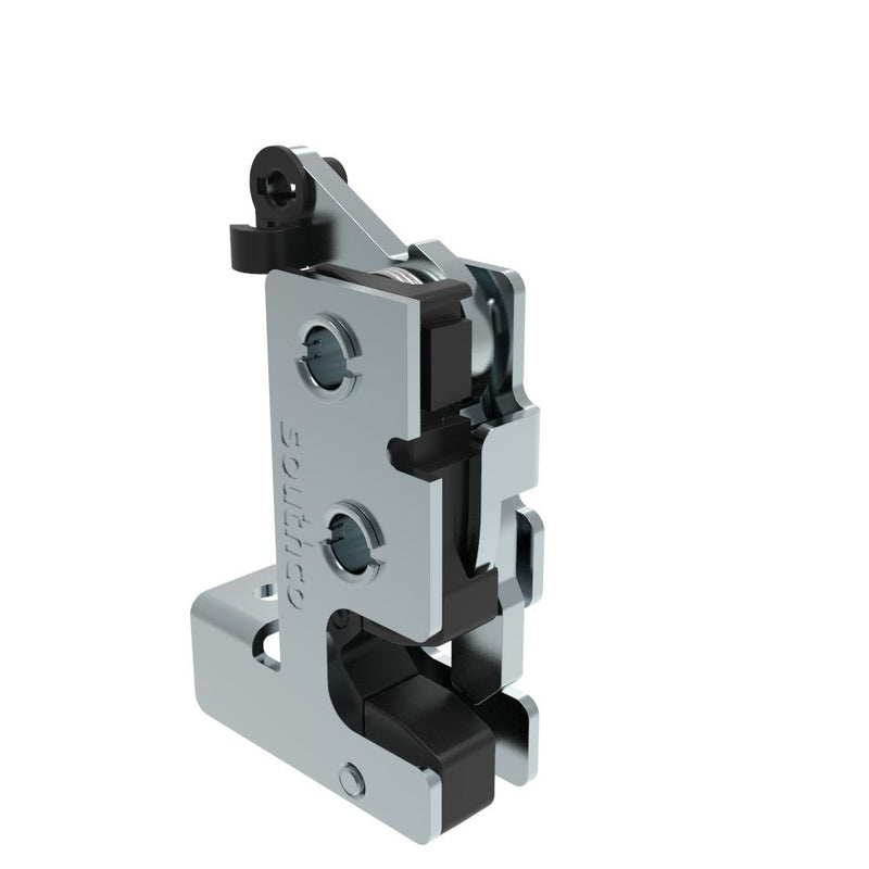 SOUTHCO Rotary Push-to-Close Latch, Small Size, Two Stage, with Integrated Bumper, Bottom Trigger, 7.2 mm Thru, Steel, Zinc Plate, Bright chromate [R4-10-40-506-10]