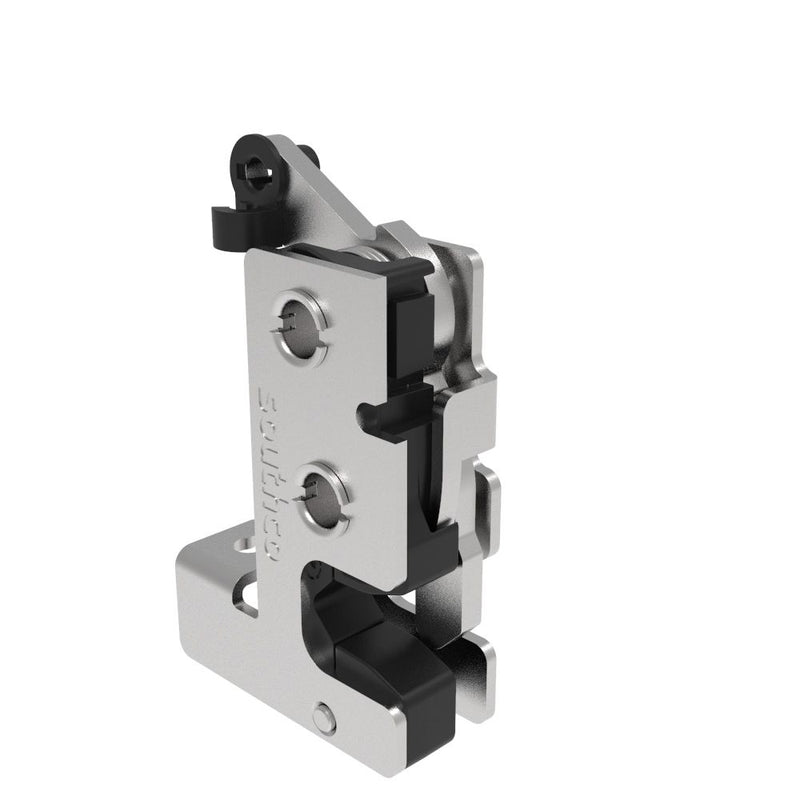 SOUTHCO Rotary Push-to-Close Latch, Small Size, Two Stage, with Integrated Bumper, Bottom Trigger, 7.2 mm Thru, Stainless Steel, Passivated [R4-10-40-506-20]
