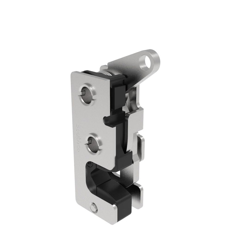 SOUTHCO Rotary Push-to-Close Latch, Small Size, Two Stage, with Integrated Bumper, Top Trigger, 7.2 mm Thru, Stainless Steel, Passivated [R4-10-40-605-20]