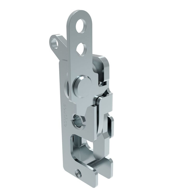 SOUTHCO Rotary Push-to-Close Latch, Small Size, Two Stage, with Standard, Dual Trigger, In-line / Bottom Trigger, 7.2 mm Thru, Steel, Zinc Plate, Bright chromate [R4-10-40-701-10]