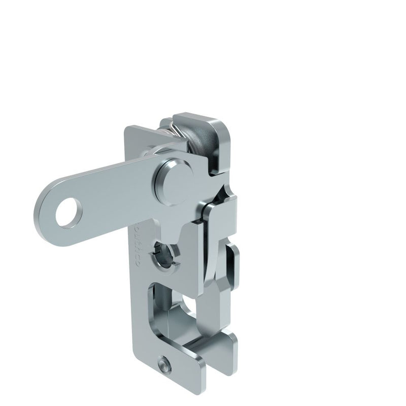 SOUTHCO Rotary Push-to-Close Latch, Small Size, Two Stage, Perpendicular Lever, 1/4-20 Thread, Steel, Zinc Plate, Bright chromate [R4-10-41-101-10]