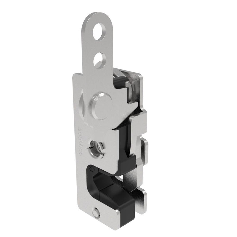 SOUTHCO Rotary Push-to-Close Latch, Small Size, Two Stage, with Integrated Bumper, In-Line Trigger, 1/4-20 Thread, Stainless Steel, Passivated [R4-10-41-205-20]