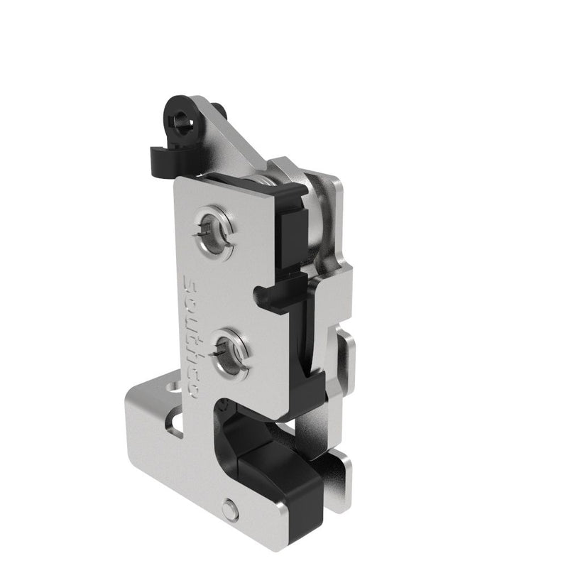 SOUTHCO Rotary Push-to-Close Latch, Small Size, Two Stage, with Integrated Bumper, Bottom Trigger, 1/4-20 Thread, Stainless Steel, Passivated [R4-10-41-506-20]