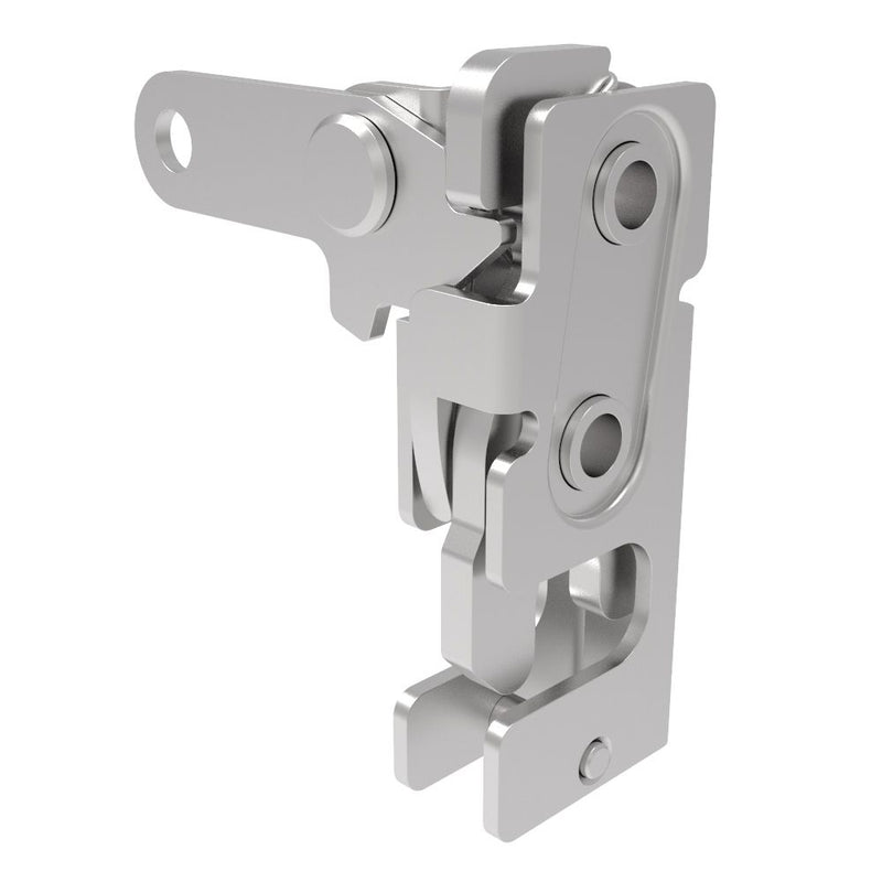 SOUTHCO Rotary Push-to-Close Latch, Small Size, Two Stage, Perpendicular Lever, M6 Thread, Stainless Steel, Passivate [R4-10-42-101-20]