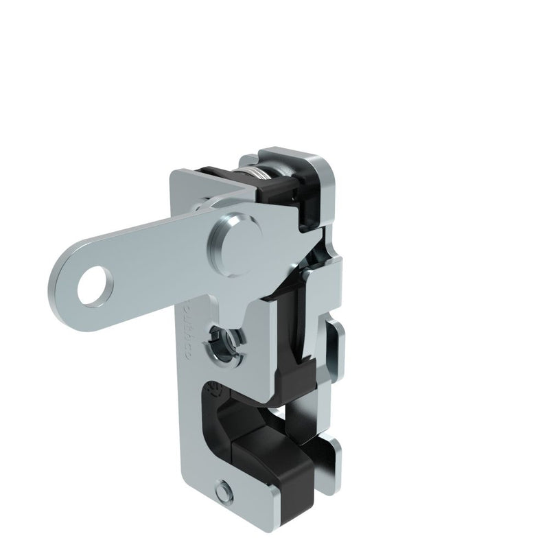 SOUTHCO Rotary Push-to-Close Latch, Two Stage, with Integrated Bumper, Perpendicular Lever, M6 Thread, Steel, Zinc Plate, Bright chromate [R4-10-42-105-10]