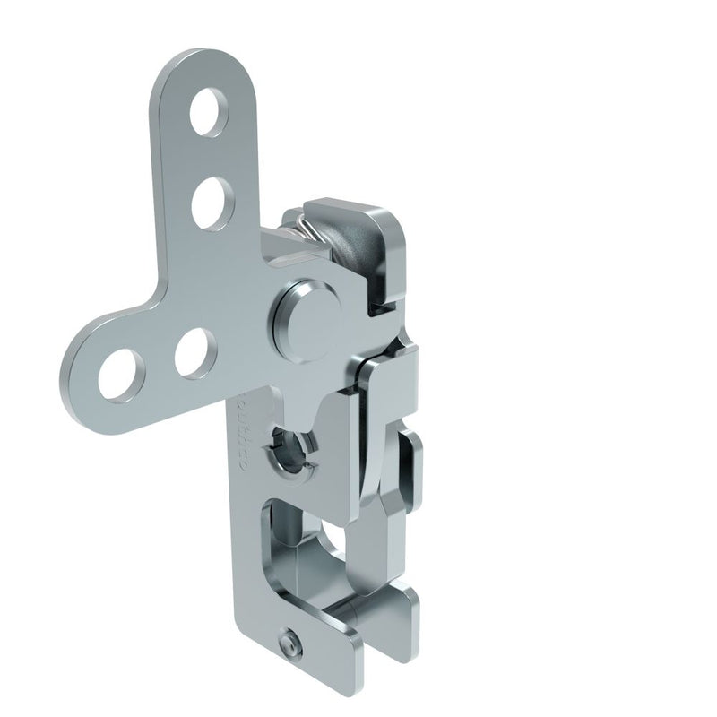 SOUTHCO Rotary Push-to-Close Latch, Small Size, Two Stage, 2-Point Lever, M6 Thread, Steel, Zinc Plate, Bright chromate [R4-10-42-301-10]