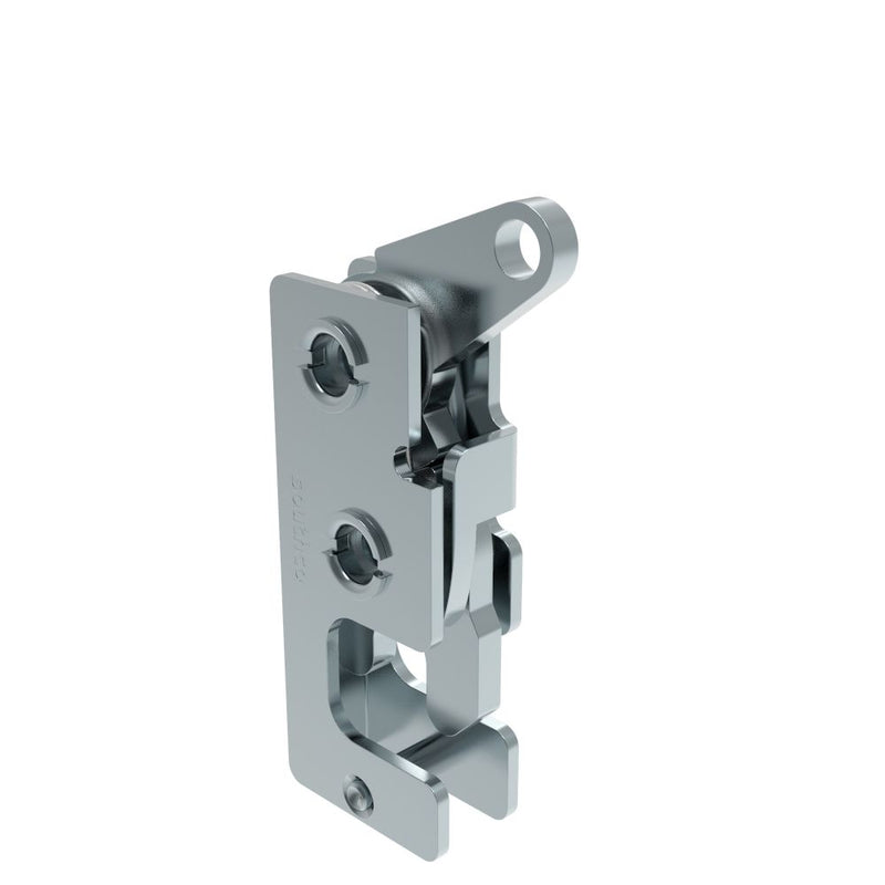 SOUTHCO Rotary Push-to-Close Latch, Small Size, Two Stage, Top Trigger, M6 Thread, Steel, Zinc Plate, Bright chromate [R4-10-42-601-10]