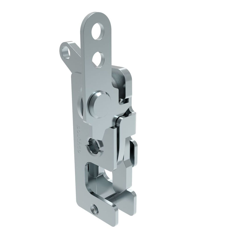 SOUTHCO Rotary Push-to-Close Latch, Small Size, Two Stage, with Standard, Dual Trigger, In-line / Bottom Trigger, M6 Thread, Steel, Zinc Plate, Bright chromate [R4-10-42-701-10]