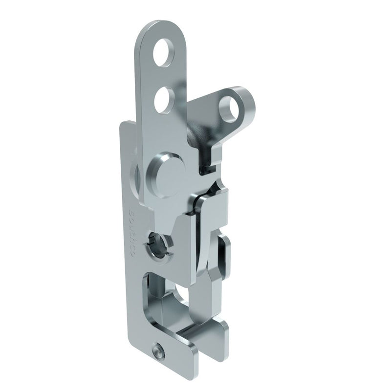 SOUTHCO Rotary Push-to-Close Latch, Small Size, Two Stage, with Standard, Dual Trigger, In-line / Top Trigger, M6 Thread, Steel, Zinc Plate, Bright chromate [R4-10-42-801-10]