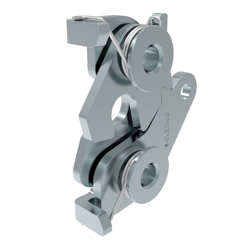 SOUTHCO Rotary Push-to-Close Latch, Medium Size, Bottom Trigger, 8.3 mm (.33 in) Through Hole, Steel, Zinc Plate, Bright chromate [R4-20-20-501-10]