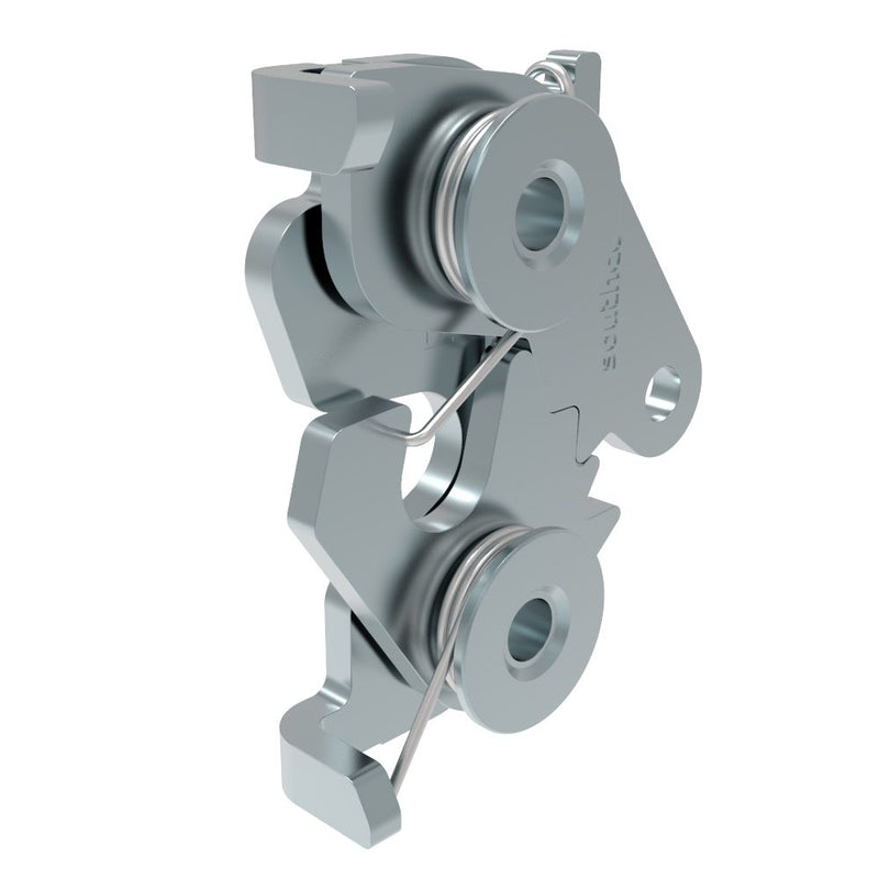 SOUTHCO Rotary Push-to-Close Latch, Medium Size, Bottom Trigger, 8.3 mm (.33 in) Through Hole, Steel, Zinc Plate, Bright chromate [R4-20-30-501-10]