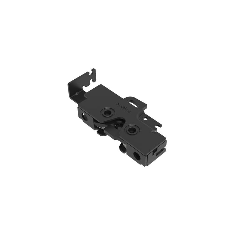 SOUTHCO Rotary Push-to-Close Latch, Medium Size, Single Stage, Bottom Trigger, Integrated Cable Mounting Bracket (for cable with spring), Integrated Bumper, M6 Thread, Steel, Zinc Nickel [R4-25-220-5006-15]