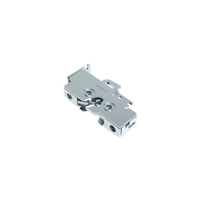 SOUTHCO Rotary Push-to-Close Latch, Medium Size, Single Stage, Bottom Trigger, Integrated Cable Mounting Bracket (for cable without spring), Integrated Bumper, M6 Thread, Steel, Zinc Plate, Bright Chromate [R4-25-220-5007-10]