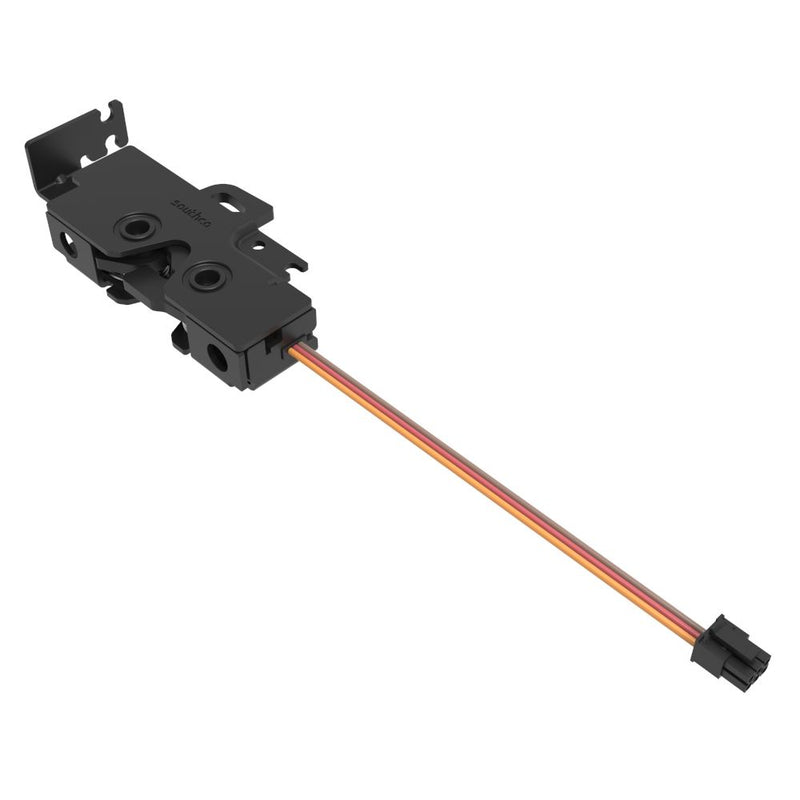 SOUTHCO Rotary Push-to-Close Latch, Medium Size, Single Stage with Switch, Bottom Trigger, Integrated Cable Mounting Bracket (for cable with spring), M6 Thread, Steel, Zinc Nickel [R4-25-220-5102-15]