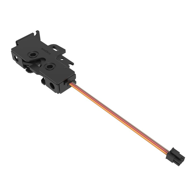 SOUTHCO Rotary Push-to-Close Latch, Medium Size, Single Stage with Switch, Bottom Trigger, Integrated Cable Mounting Bracket (for cable without spring), 6.7 mm Thru, Steel, Zinc Nickel [R4-25-200-5103-15]