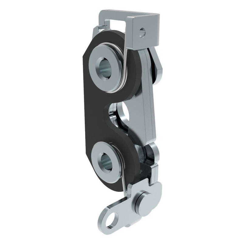 SOUTHCO Rotary Push-to-Close Latch, Large Size, Single Stage with Bumper, Perpendicular, 1/4-20 Thread, Steel, Zinc Plate, Bright Chromate, Bright [R4-30-11-105-10]