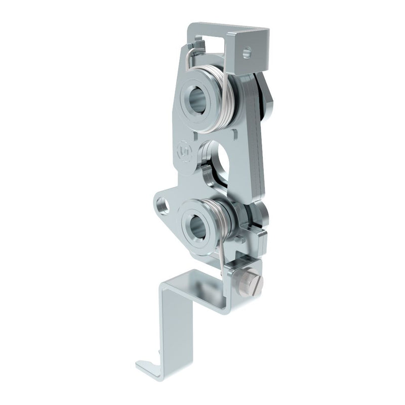 SOUTHCO Rotary Push-to-Close Latch, Large Size, Single Stage, Bottom with bracket, 1/4-20 Thread, Steel, Zinc Plate, Bright Chromate, Bright [R4-30-11-502-10]