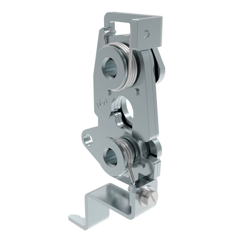 SOUTHCO Rotary Push-to-Close Latch, Large Size, Single Stage, Bottom with bracket, 6.7 mm Thru, Steel, Zinc Plate, Bright Chromate, Bright [R4-30-10-503-10]
