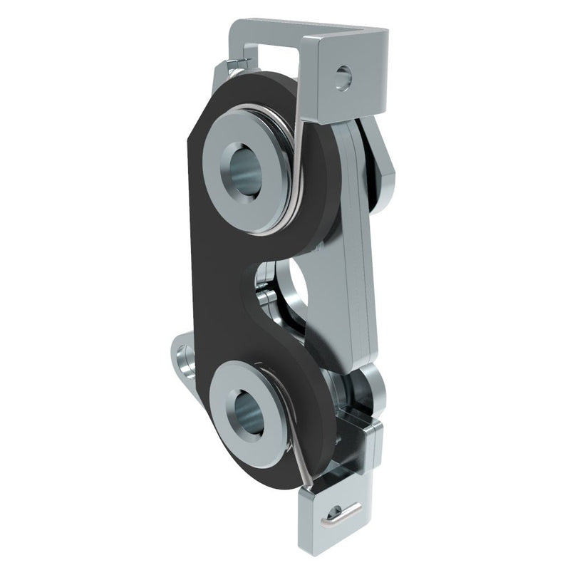 SOUTHCO Rotary Push-to-Close Latch, Large Size, Two Stage with Bumper, Bottom, M6 Thread, Steel, Zinc Plate, Bright Chromate, Bright [R4-30-32-505-10]