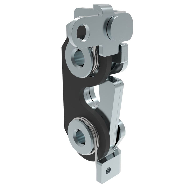 SOUTHCO Rotary Push-to-Close Latch, Large Size, Single Stage with Bumper, Perpendicular, 1/4-20 Thread, Steel, Zinc Plate, Bright Chromate, Bright [R4-30-21-105-10]