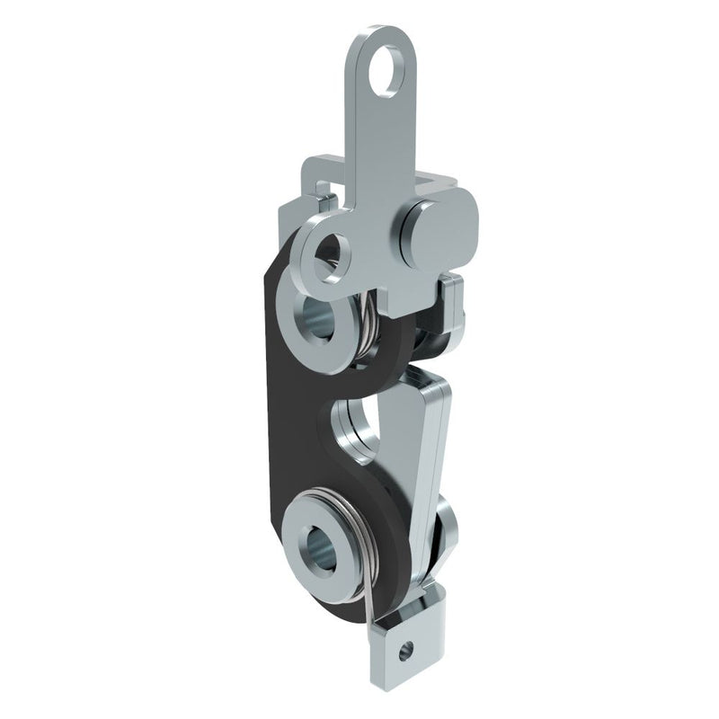 SOUTHCO Rotary Push-to-Close Latch, Large Size, Single Stage with Bumper, 2-Point, M6 Thread, Steel, Zinc Plate, Bright Chromate, Bright [R4-30-22-305-10]