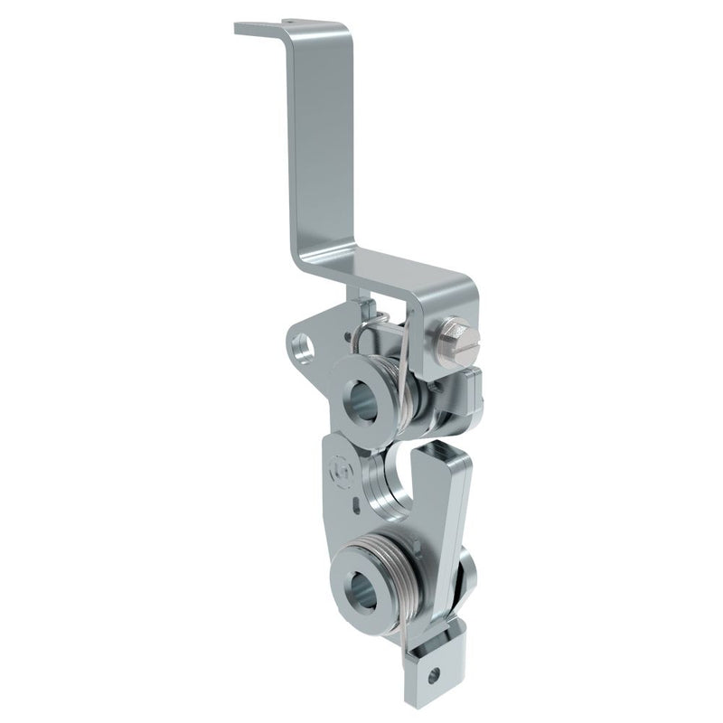 SOUTHCO Rotary Push-to-Close Latch, Large Size, Two Stage, Bottom with bracket, 6.7 mm Thru, Steel, Zinc Plate, Bright Chromate, Bright [R4-30-40-502-10]