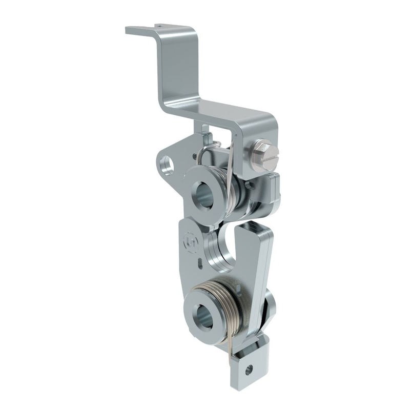 SOUTHCO Rotary Push-to-Close Latch, Large Size, Single Stage, Bottom with bracket, M6 Thread, Steel, Zinc Plate, Bright Chromate, Bright [R4-30-22-503-10]