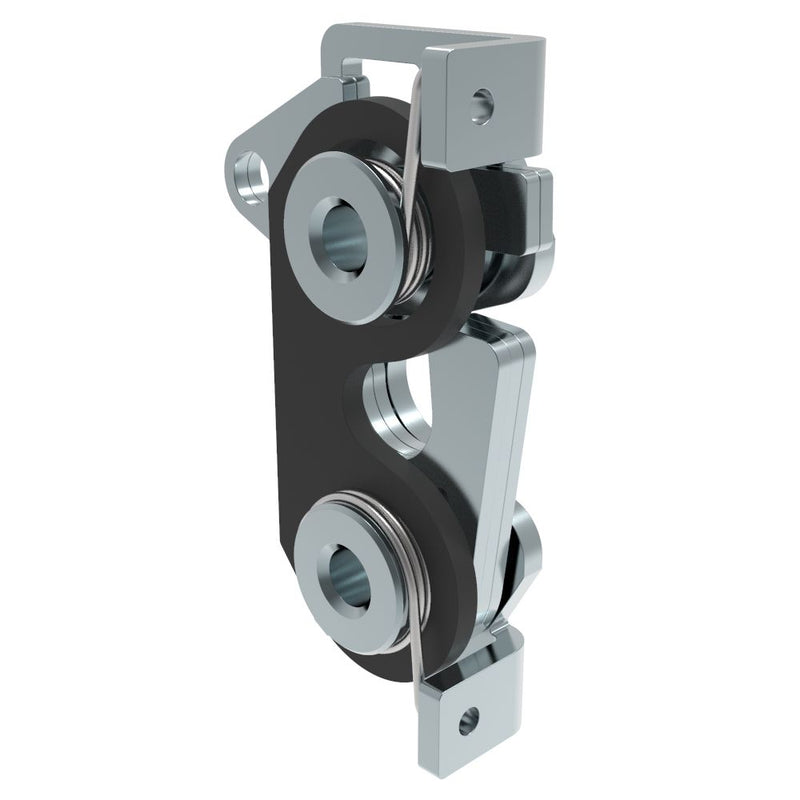 SOUTHCO Rotary Push-to-Close Latch, Large Size, Two Stage with Bumper, Bottom, M6 Thread, Steel, Zinc Plate, Bright Chromate, Bright [R4-30-42-505-10]