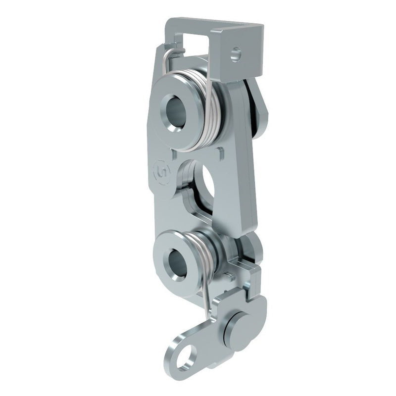 SOUTHCO Rotary Push-to-Close Latch, Large Size, Two Stage, Perpendicular Lever, 6.7 mm Through Hole, Steel, Zinc Plate, Bright chromate [R4-30-30-101-10]