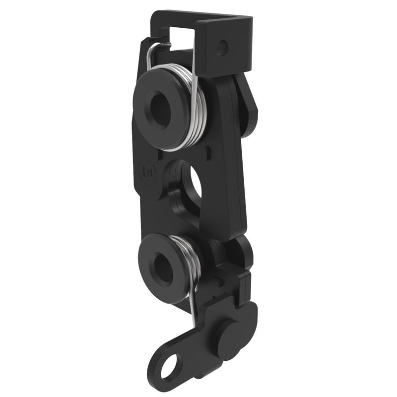 SOUTHCO Rotary Push-to-Close Latch, Large Size, Two Stage, Perpendicular Trigger, 1/4-20 Thread, Steel, Zinc Nickel, Black [R4-30-31-101-15]
