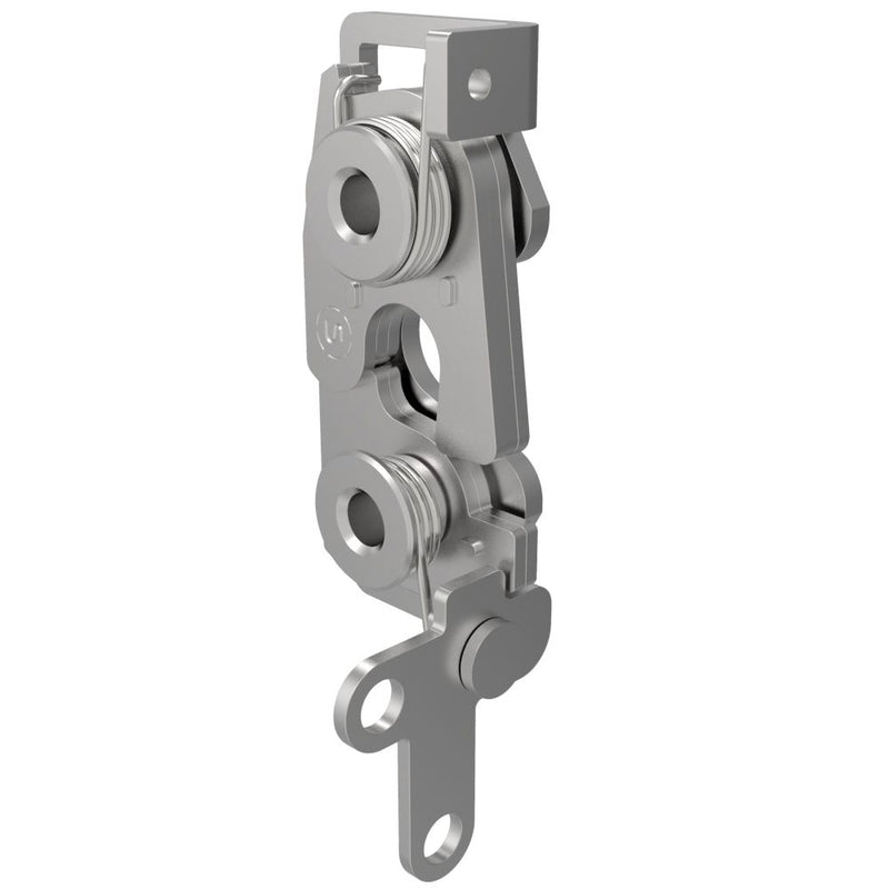 SOUTHCO Rotary Push-to-Close Latch, Large Size, Two Stage, Two Point Lever, 1/4-20 Thread, Stainless Steel, Passivated, Natural [R4-30-31-301-20]