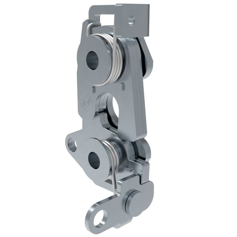 SOUTHCO Rotary Push-to-Close Latch, Large Size, Single Stage, Dual Trigger, Perpendicular / Bottom, M6 X 1 Thread, Steel, Zinc Plate, Bright Chromate [R4-30-12-701-10]