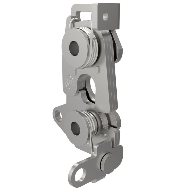 SOUTHCO Rotary Push-to-Close Latch, Large Size, Two Stage, Dual Trigger, Perpendicular / Bottom, 6.7 mm Thru Hole, Stainless Steel, Passivated, Natural [R4-30-30-701-20]