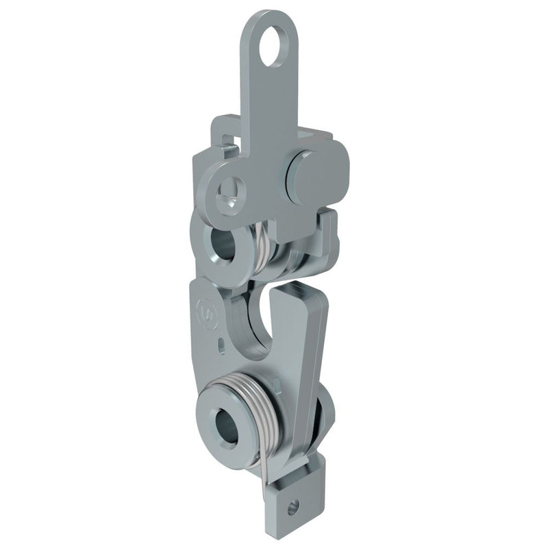 SOUTHCO Rotary Push-to-Close Latch, Large Size, Two Stage, 2-Point Lever, 6.7 mm Through Hole, Steel, Zinc Plate, Bright chromate [R4-30-40-301-10]