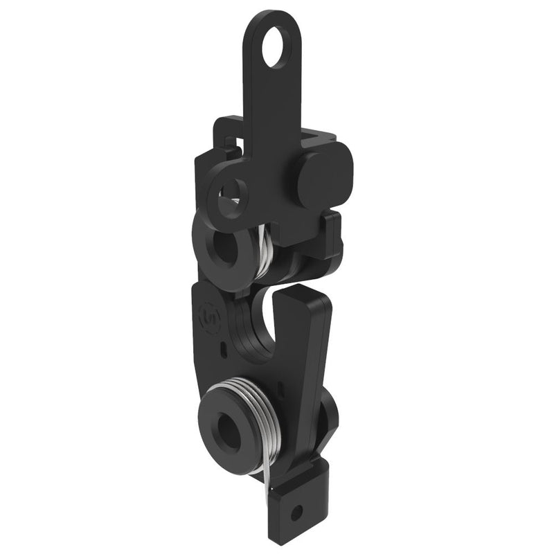 SOUTHCO Rotary Push-to-Close Latch, Large Size, Two Stage, 2-Point Trigger, 6.7 mm Thru, Steel, Zinc Nickel, Black [R4-30-40-301-15]