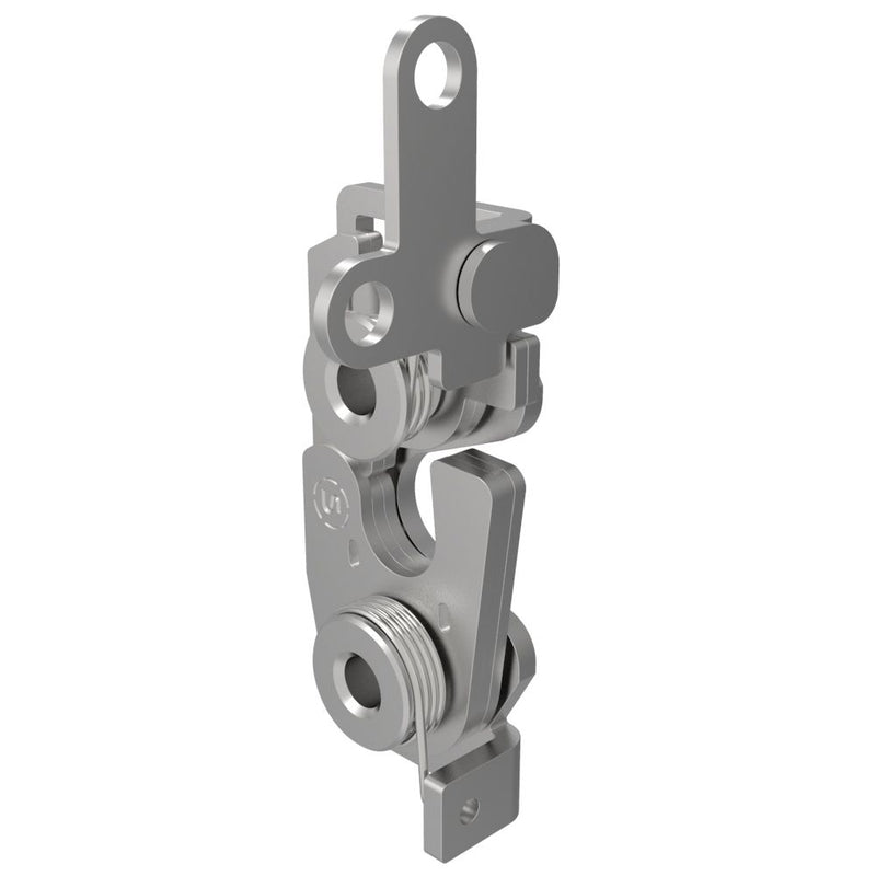 SOUTHCO Rotary Push-to-Close Latch, Large Size, Two Stage, Two Point Lever, 6.7 MM Through Hole, Stainless Steel, Passivated, Natural [R4-30-40-301-20]