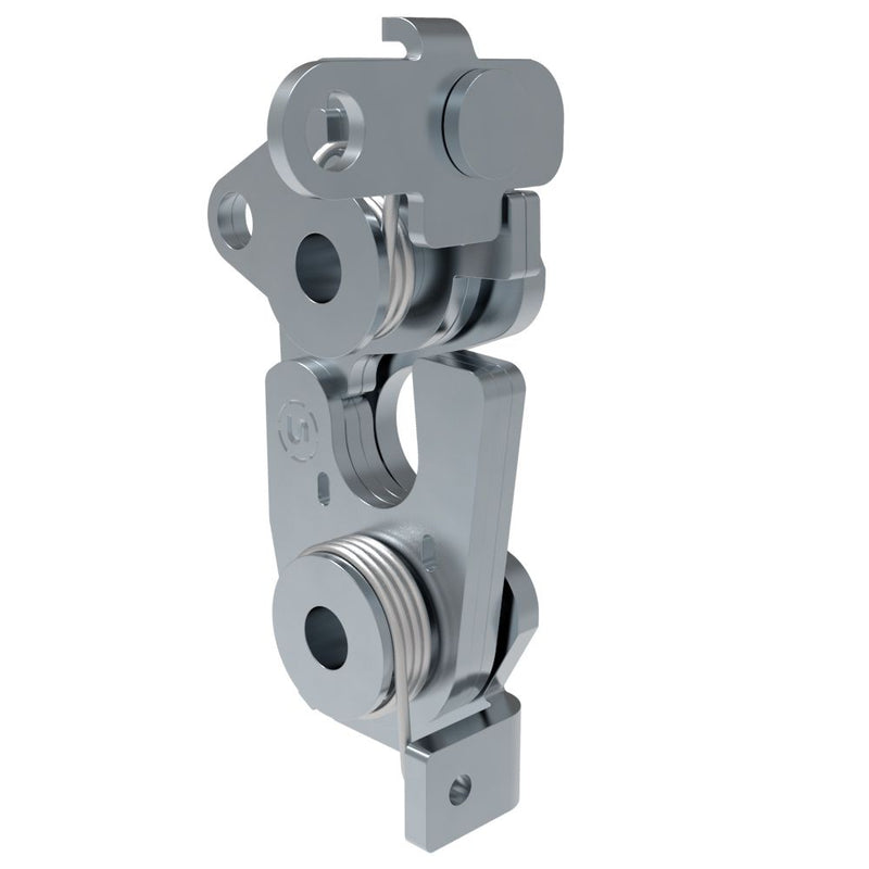 SOUTHCO Rotary Push-to-Close Latch, Large Size, Single Stage, Dual Trigger, Perpendicular / Bottom, 6.7 mm Thru Hole, Steel, Zinc Plate, Bright Chromate [R4-30-20-701-10]