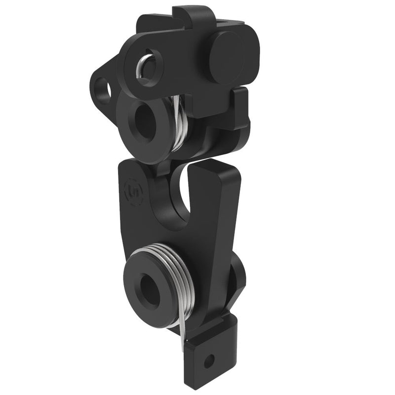 SOUTHCO Rotary Push-to-Close Latch, Large Size, Single Stage, Dual Trigger, Perpendicular / Bottom Trigger, M6 Thread, Steel, Zinc Nickel, Black [R4-30-22-701-15]
