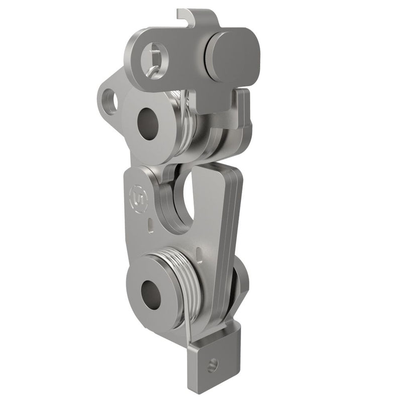 SOUTHCO Rotary Push-to-Close Latch, Large Size, Two Stage, Dual Trigger, Perpendicular / Bottom, 6.7 mm Thru Hole, Stainless Steel, Passivated, Natural [R4-30-40-701-20]